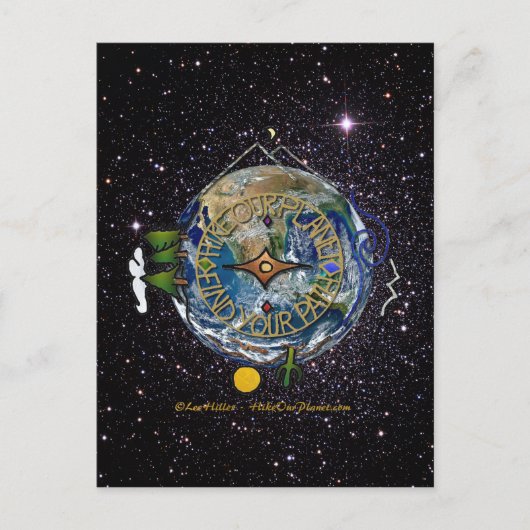 Hike Our Planet Hiker's Soul Compass Space Briefkaart (Voorkant)