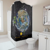 Hike Our Planet Hiker's Soul Compass Space Douchegordijn (In situ)