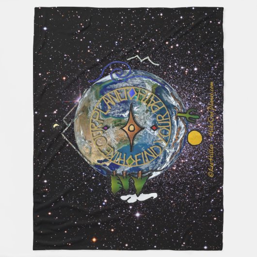 Hike Our Planet Hiker's Soul Compass Space Fleece Deken (Voorkant)