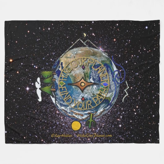 Hike Our Planet Hiker's Soul Compass Space Fleece Deken (Voorkant (Horizontaal))