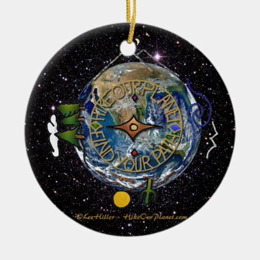 Hike Our Planet Hiker's Soul Compass Space Keramisch Ornament (Voorkant)