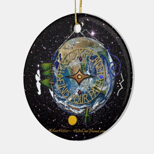 Hike Our Planet Hiker's Soul Compass Space Keramisch Ornament (Links)