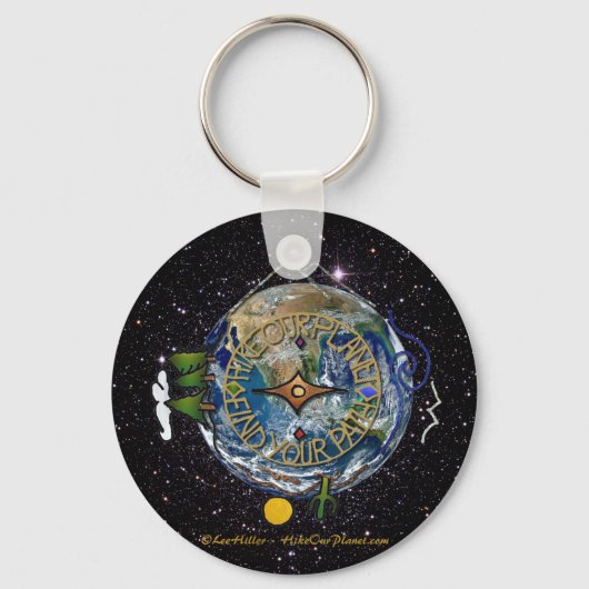 Hike Our Planet Hiker's Soul Compass Space Sleutelhanger (Voorkant)