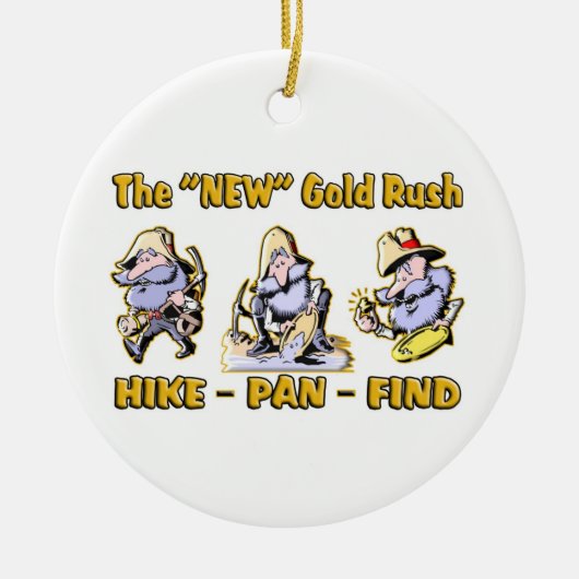 "Hike - Pan - Find" (Hike - Pan - Zoeken) De "NEW" Keramisch Ornament (Voorkant)