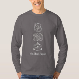 Hike Shoot Repeat – Hiking Photography Gift  T-shirt