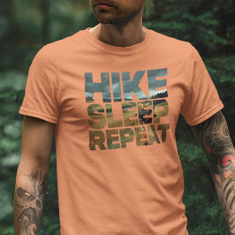 Hike Sleep Herhaal wandelen T-shirt
