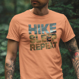 Hike Sleep Herhaal wandelen T-shirt