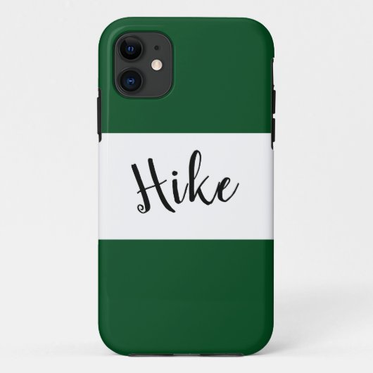 HIKE Text Bold Wide Camp Groene Witte Strepen Case-Mate iPhone Case (Achterkant)
