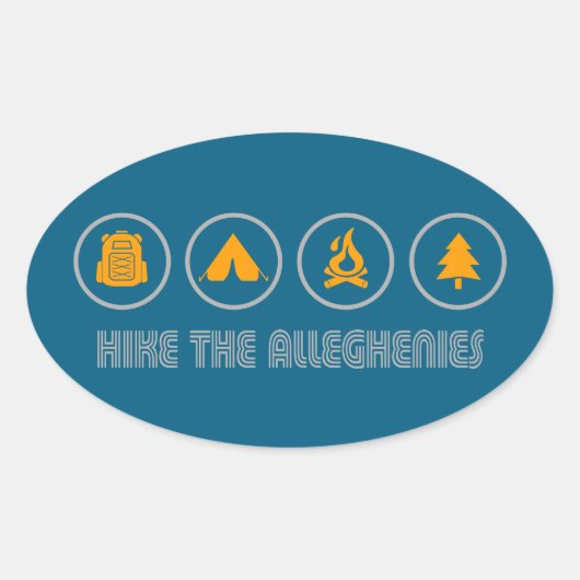Hike The Allegheny Mountains Ovale Sticker (Voorkant)