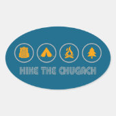 Hike The Chugach Mountains Alaska Ovale Sticker (Voorkant)