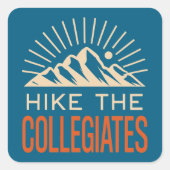 Hike The Collegiate Mountains Sunburst Vierkante Sticker (Voorkant)