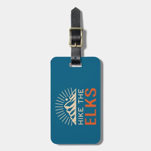 Hike The Elk Mountains Sunburst Bagagelabel (Voorkant verticaal)