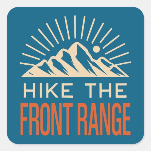 Hike The Front Range Sunburst Vierkante Sticker (Voorkant)