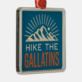 Hike The Gallatin Mountains Sunburst Metalen Ornament (Rechts)