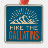 Hike The Gallatin Mountains Sunburst Metalen Ornament (Voorkant)