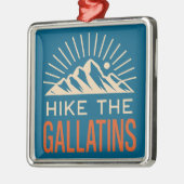 Hike The Gallatin Mountains Sunburst Metalen Ornament (Links)