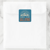 Hike The Gallatin Mountains Sunburst Vierkante Sticker (Tas)