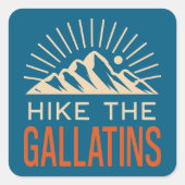 Hike The Gallatin Mountains Sunburst Vierkante Sticker (Voorkant)