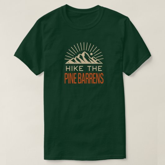 Hike The Pine Barrens New Jersey Sunburst T-shirt (Design voorkant)