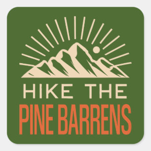 Hike The Pine Barrens New Jersey Sunburst Vierkante Sticker