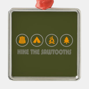 Hike the Sawtooths Idaho Metalen Ornament