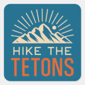 Hike The Tetons Sunburst Vierkante Sticker (Voorkant)