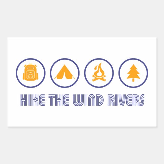 Hike the Wind River Mountain Range Rechthoekige Sticker (Voorkant)