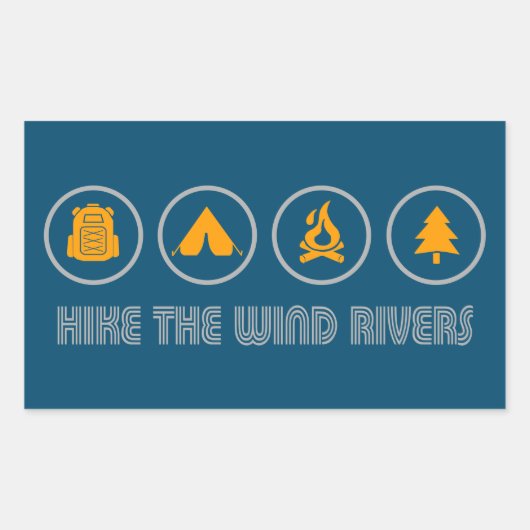 Hike the Wind River Mountain Range Rechthoekige Sticker (Voorkant)