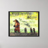 Hike van de bruine Beer familie Canvas Afdruk (Voorkant)