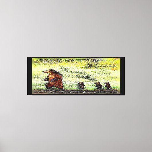 Hike van de bruine Beer familie Canvas Afdruk (Voorkant)
