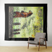 Hike van de bruine Beer familie Wandkleed (In Situ (horizontaal))