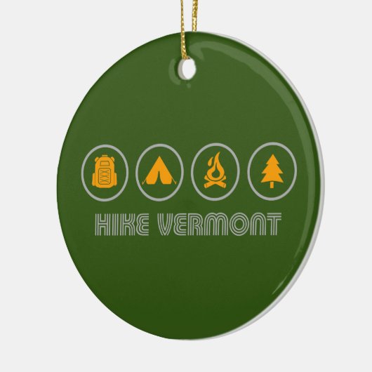 Hike Vermont Keramisch Ornament (Links)