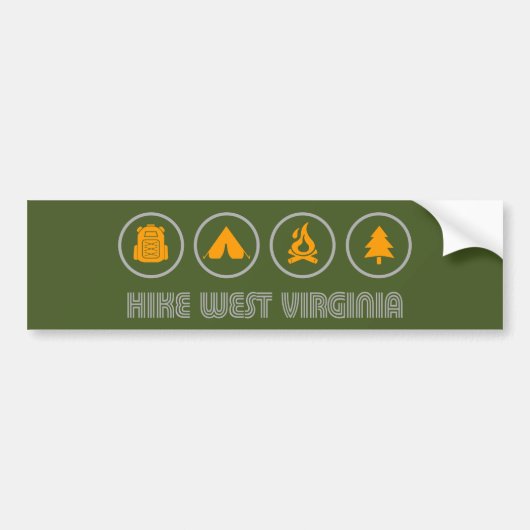 Hike West Virginia Bumpersticker (Voorkant)