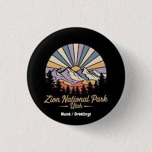 Hike Zion National Park Utah Ontdek Schilderachtig Ronde Button 3,2 Cm