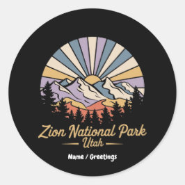 Hike Zion National Park Utah Ontdek Schilderachtig Ronde Sticker