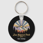 Hike Zion National Park Utah Ontdek Schilderachtig Sleutelhanger (Voorkant)