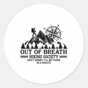 Hikend buiten adem Gezelschap 2 Ronde Sticker