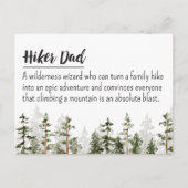Hiker Dad bewerkbare definitie citaat Vaders Dag Briefkaart (Voorkant)