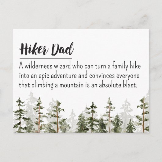 Hiker Dad bewerkbare definitie citaat Vaders Dag Briefkaart (Voorkant)