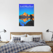 Hiker en Banner Peak - John Muir Trail - Logo Canvas Afdruk (Insitu (Slaapkamer))