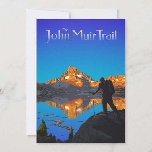 Hiker en Banner Peak - John Muir Trail - Logo Feestdagenkaart (Voorkant)
