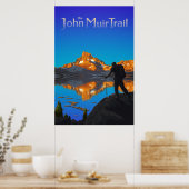 Hiker en Banner Peak - John Muir Trail - Logo Poster (Keuken)