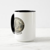 Hiker en Labrador Retriever Zoek- en Reddingsbeker Mok (Voorkant links)
