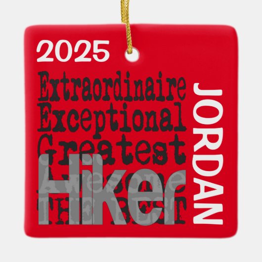 Hiker Extraordinaire CUSTOM Keramisch Ornament (Voorkant)