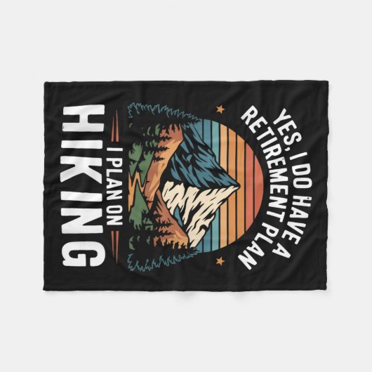 Hiker Funny Retirement Plan - Plan On Hiking Fleece Deken (Voorkant (Horizontaal))