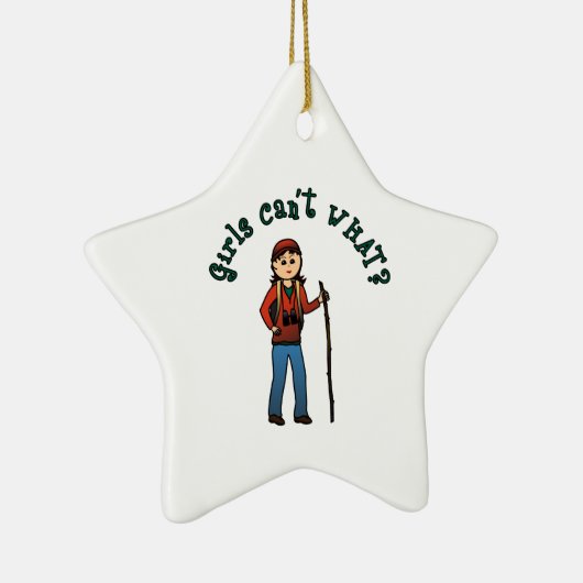 Hiker Girl Keramisch Ornament (Rechts)