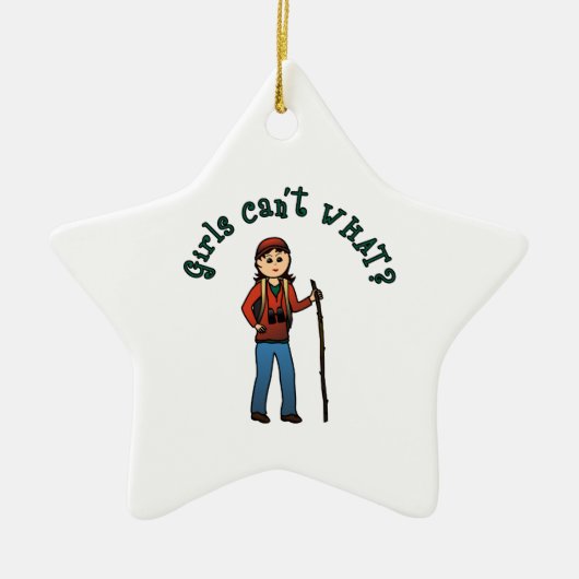 Hiker Girl Keramisch Ornament (Voorkant)