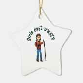 Hiker Girl Keramisch Ornament (Links)