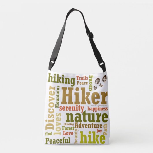 Hiker Hiking Word Cloud Cross Body Bag Crossbody Tas (Achterkant)