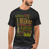 Hiker Hiking Word Cloud Mannen T-Shirt (Voorkant)